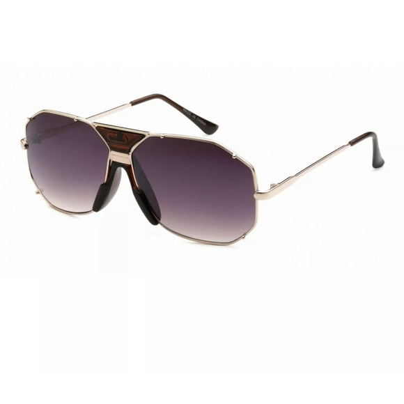 Designer Oversized Square Aviators Sunglasses - Picture 3 of 3